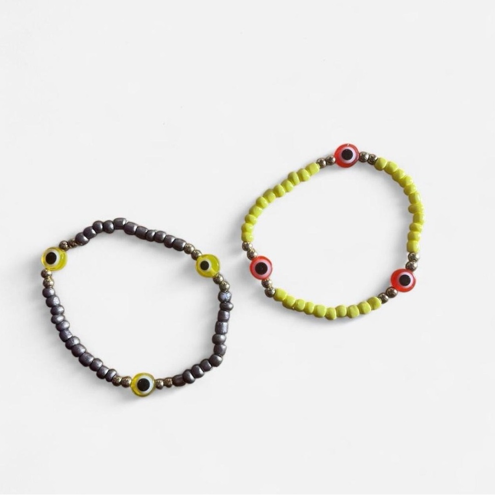 Beaded Evil Eye Bracelets - Set of 9